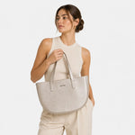 Cartera lidena de cuero para mujer - Oro