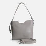 Cartera aurora de cuero para mujer - Gris