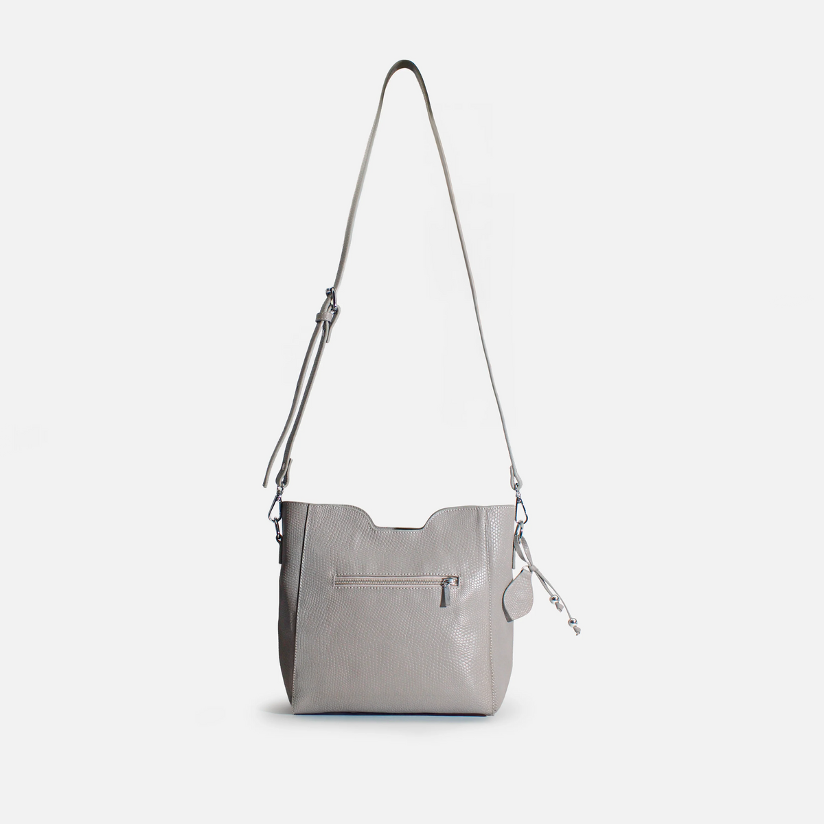 Cartera aurora de cuero para mujer - Gris