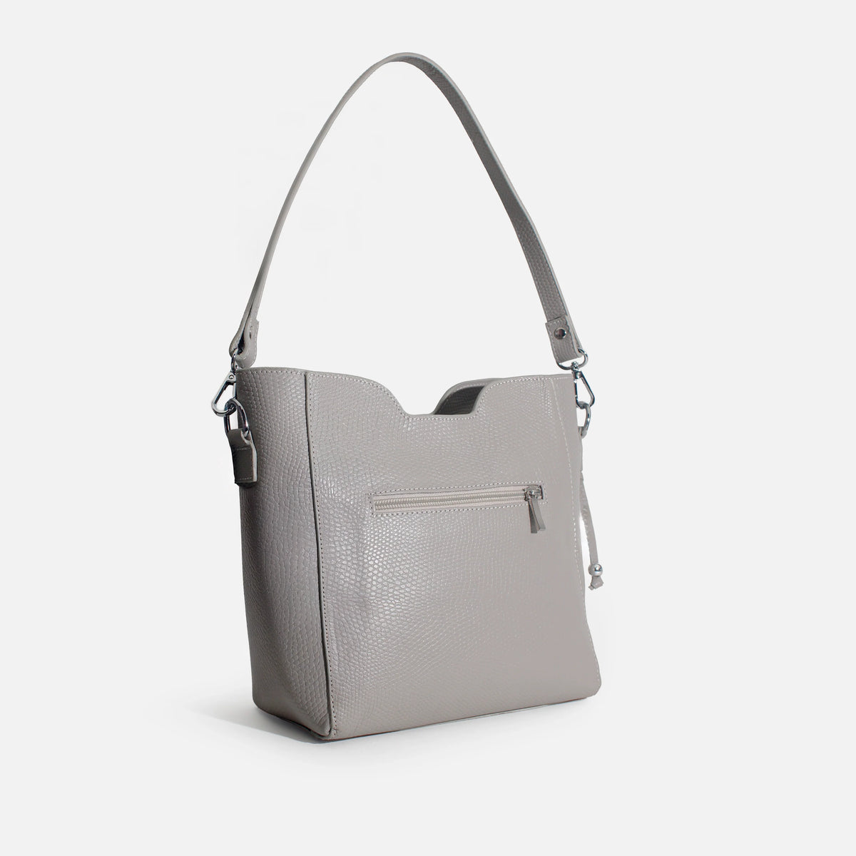 Cartera aurora de cuero para mujer - Gris