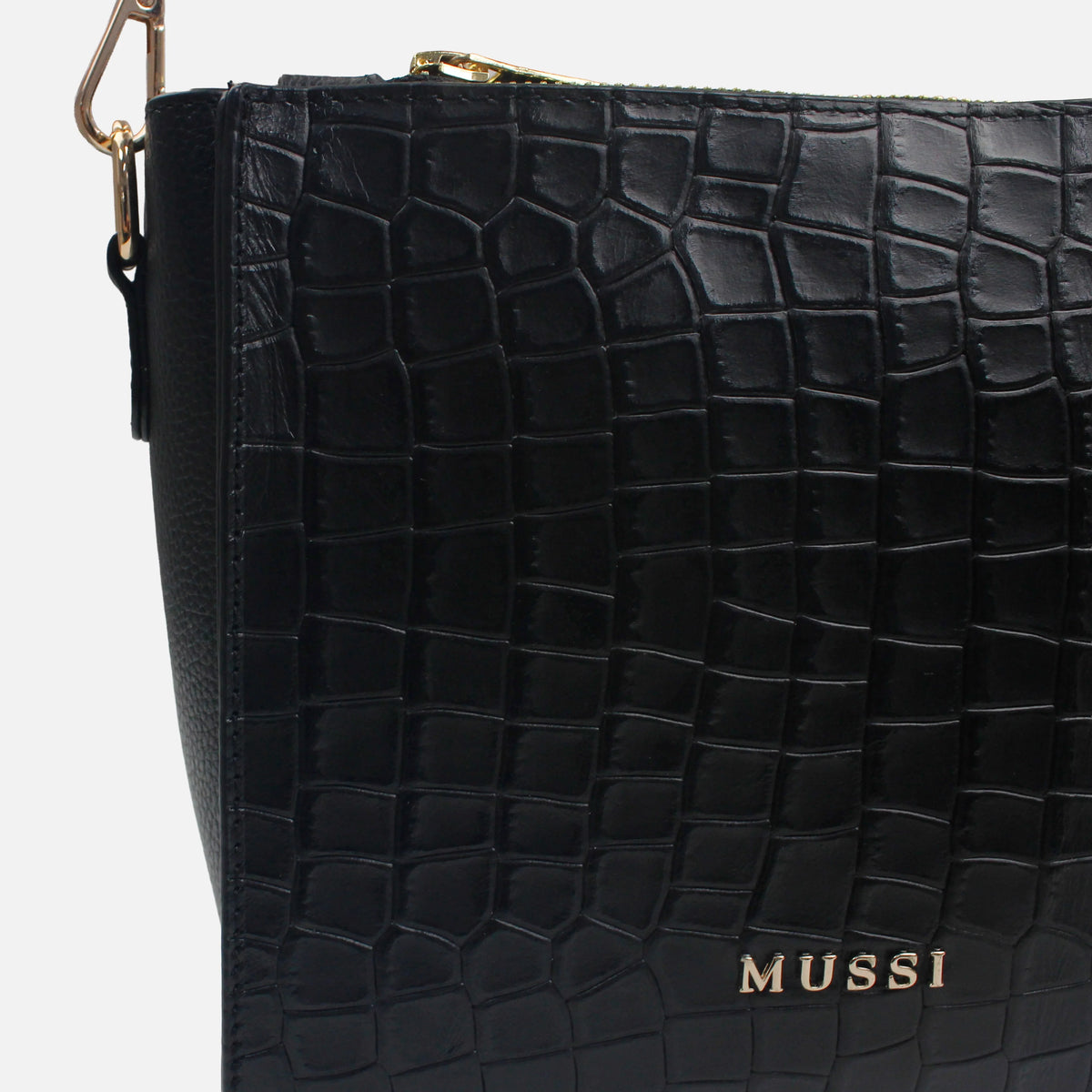 Bolso manos libres nicoletta de cuero para mujer - Negro
