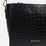 Bolso manos libres nicoletta de cuero para mujer - Negro