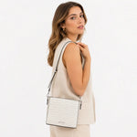 Bolso manos libres nicoletta de cuero para mujer - Hueso