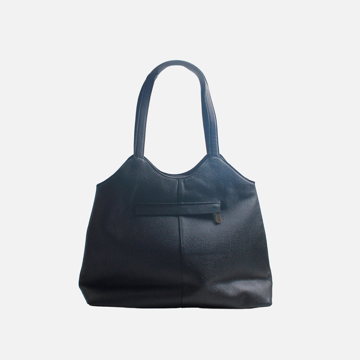 Cartera lurel de cuero para mujer - Negro