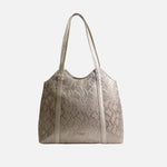 Cartera lurel de cuero para mujer - Almendra