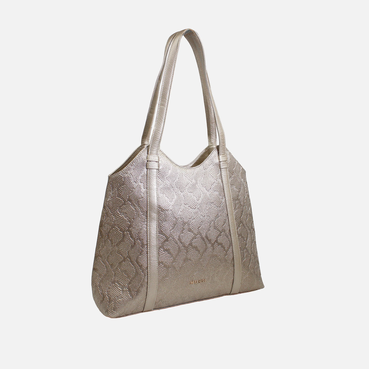 Cartera lurel de cuero para mujer - Almendra