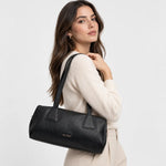 Cartera faisan de cuero para mujer - Negro