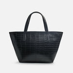 Cartera orquidea de cuero para mujer - Negro