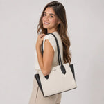 Cartera celsia de cuero para mujer - Hueso