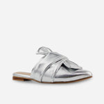 Zueco plano vanna de sintético para mujer - Plata