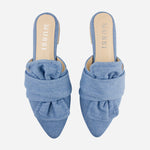 Zueco plano vanna de textil para mujer - Azul