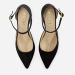 Tacones ersa de textil para mujer - Negro