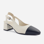 Tacones lori de cuero para mujer - Hueso