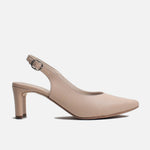 Tacones antilen de cuero para mujer - Nude
