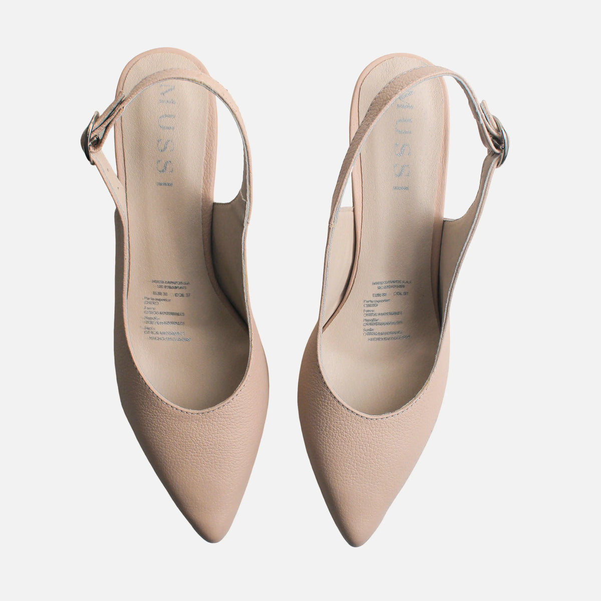 Tacones antilen de cuero para mujer - Nude