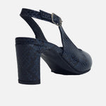 Tacones antilen de cuero para mujer - Azul