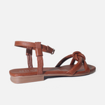 Sandalia tacon corrido nicola de cuero para mujer - Brandy