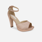 Sandalia tacon plataforma rikku de sintético para mujer - Cobre