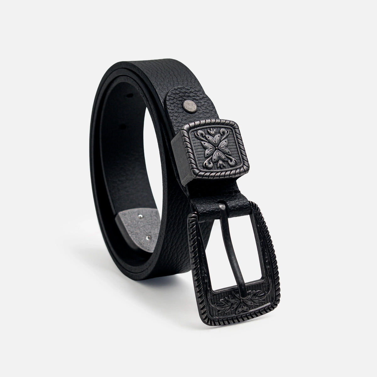 Correa lita de cuero para mujer - Negro