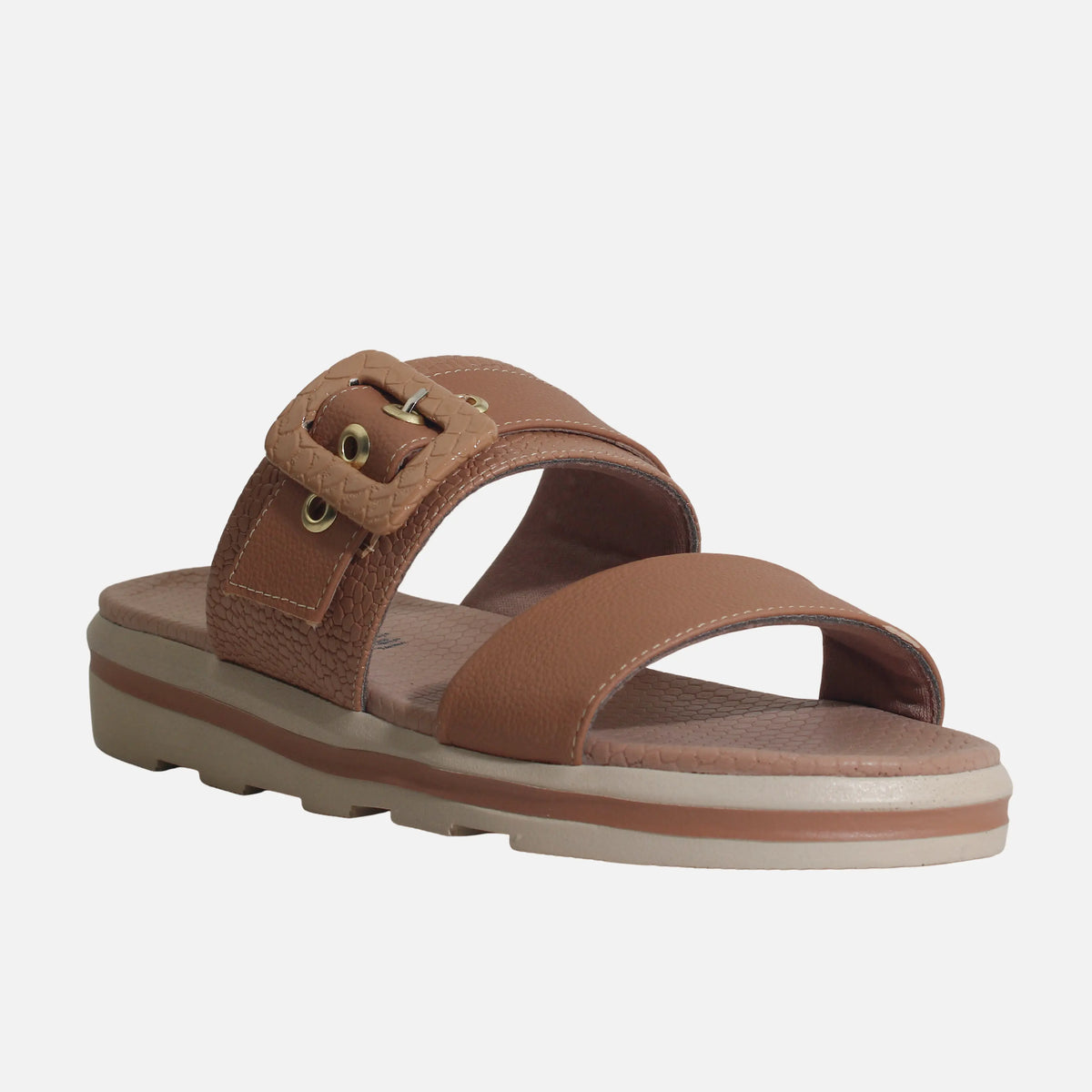 Sandalia confort mafalda de sintético para mujer - Almendra