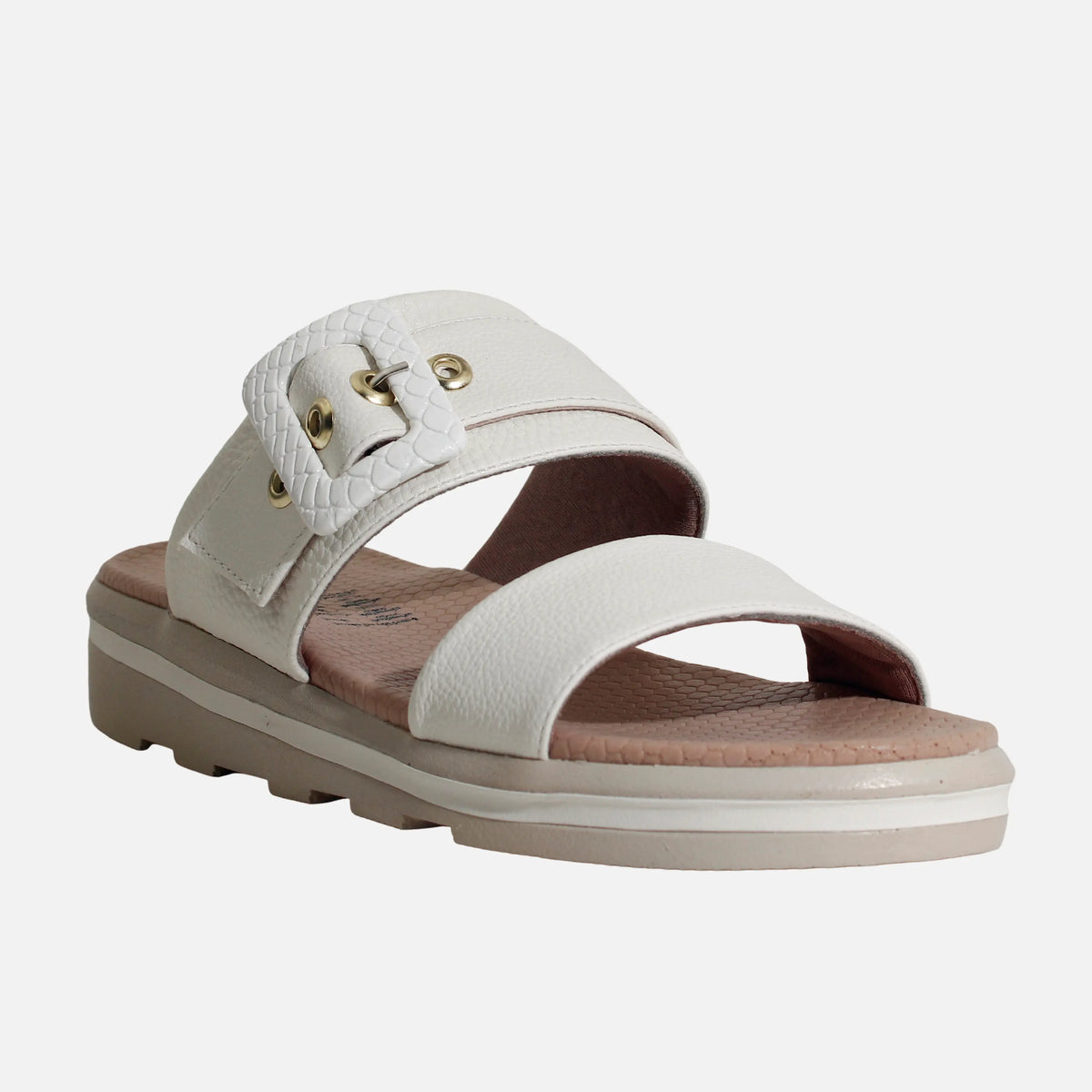 Sandalia confort mafalda de sintético para mujer - Hueso