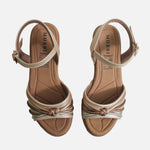 Sandalia confort madonna de sintético para mujer - Oro