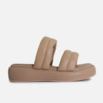 Sandalia flatform annika de sintético para mujer - Almendra