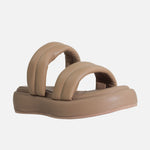 Sandalia flatform annika de sintético para mujer - Almendra