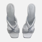 Sandalia tacon julieta de sintético para mujer - Plateado