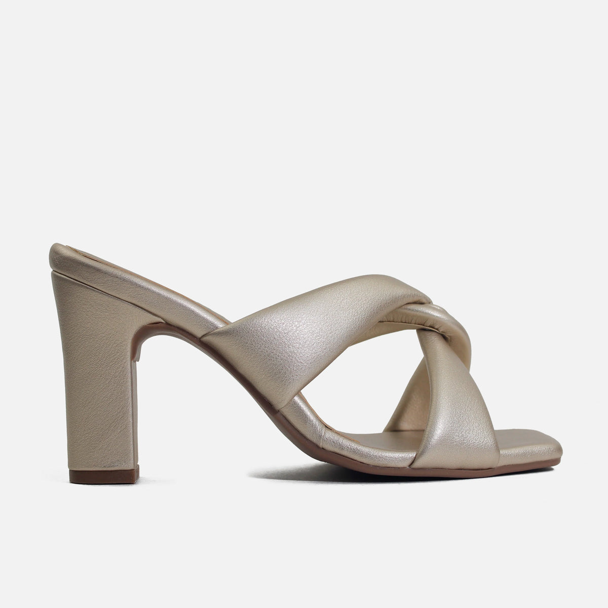 Sandalia tacon julieta de sintético para mujer - Oro