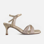 Sandalia tacon elisa de sintético para mujer - Oro