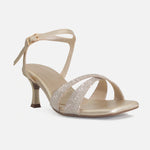 Sandalia tacon elisa de sintético para mujer - Oro