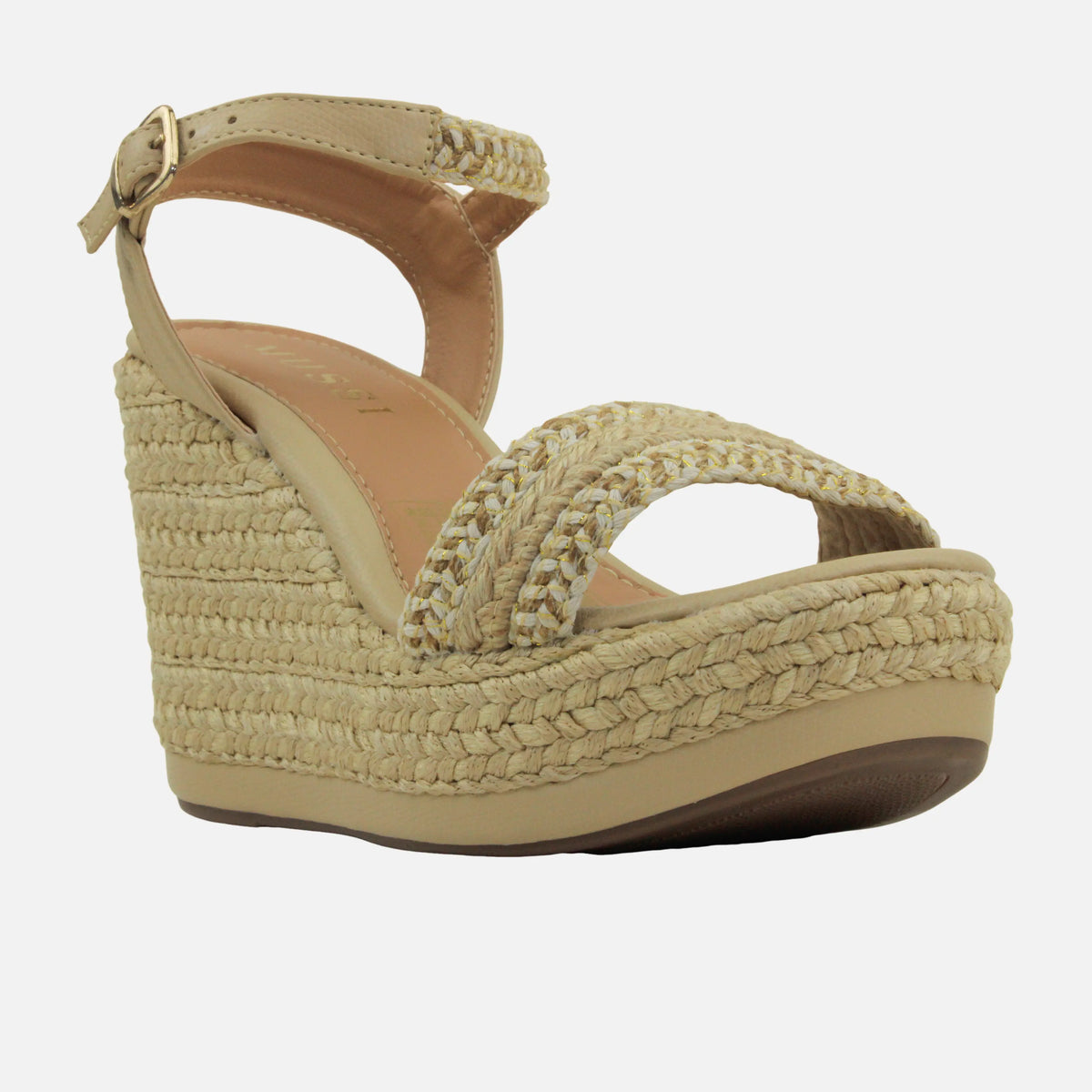 Sandalia plataforma suzie de sintético para mujer - Beige