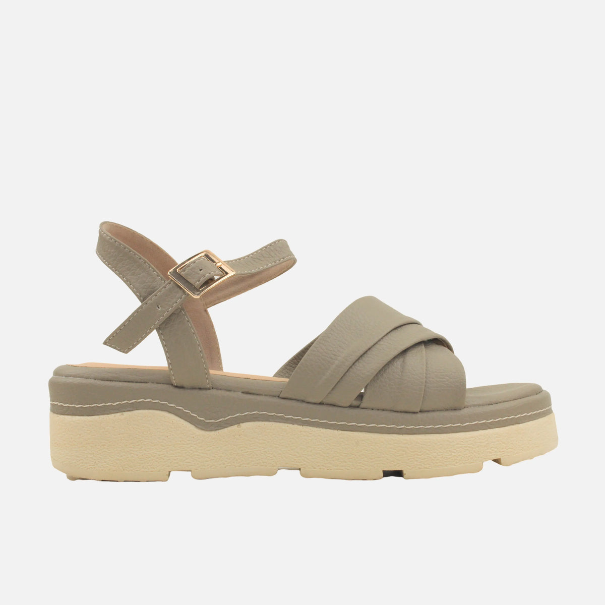 Sandalia chunky iris de sintético para mujer - Taupe