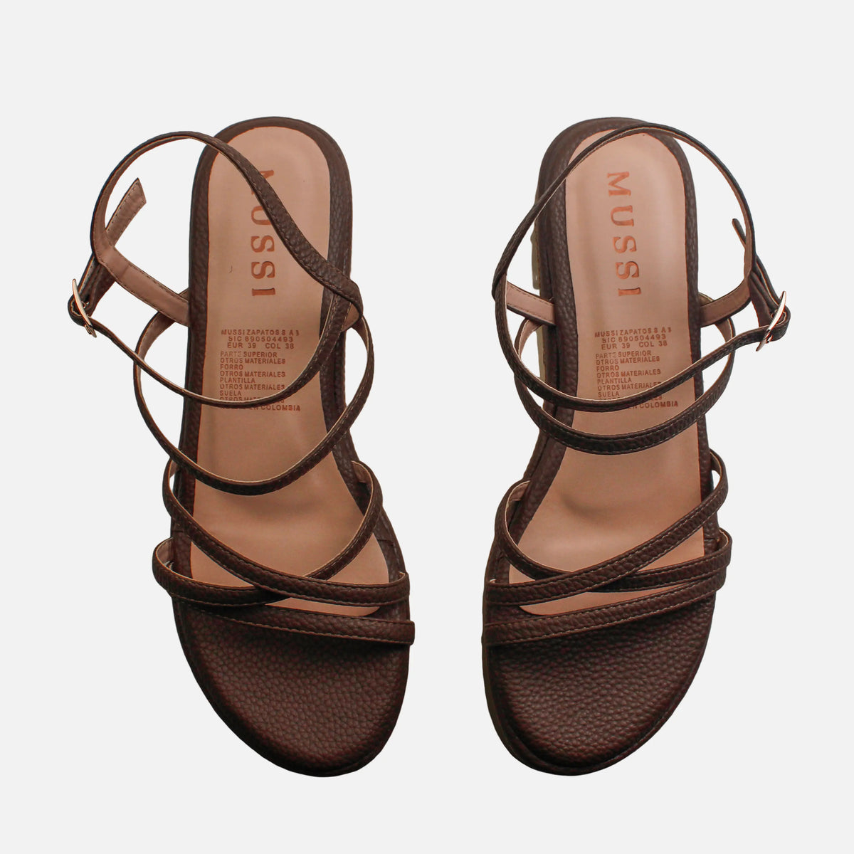 Sandalia chunky sabrina de sintético para mujer - Café