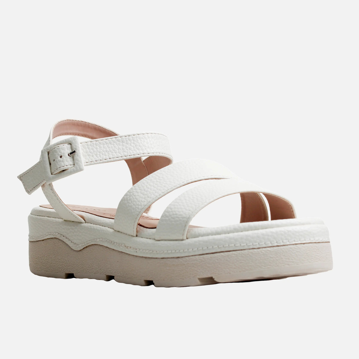 Sandalia chunky elizabeth de sintético para mujer - Hueso