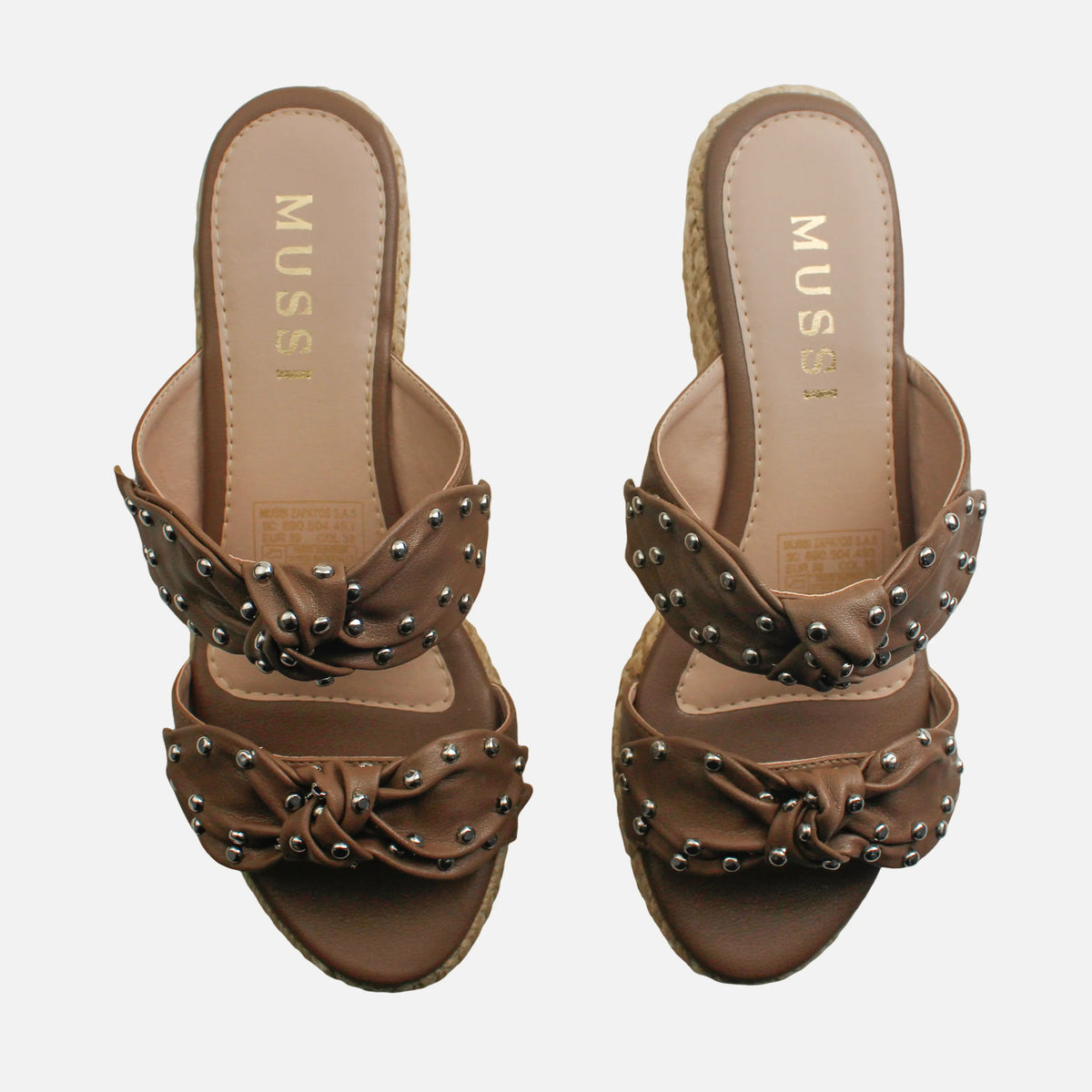 Sandalia plataforma merly de cuero para mujer - Taupe