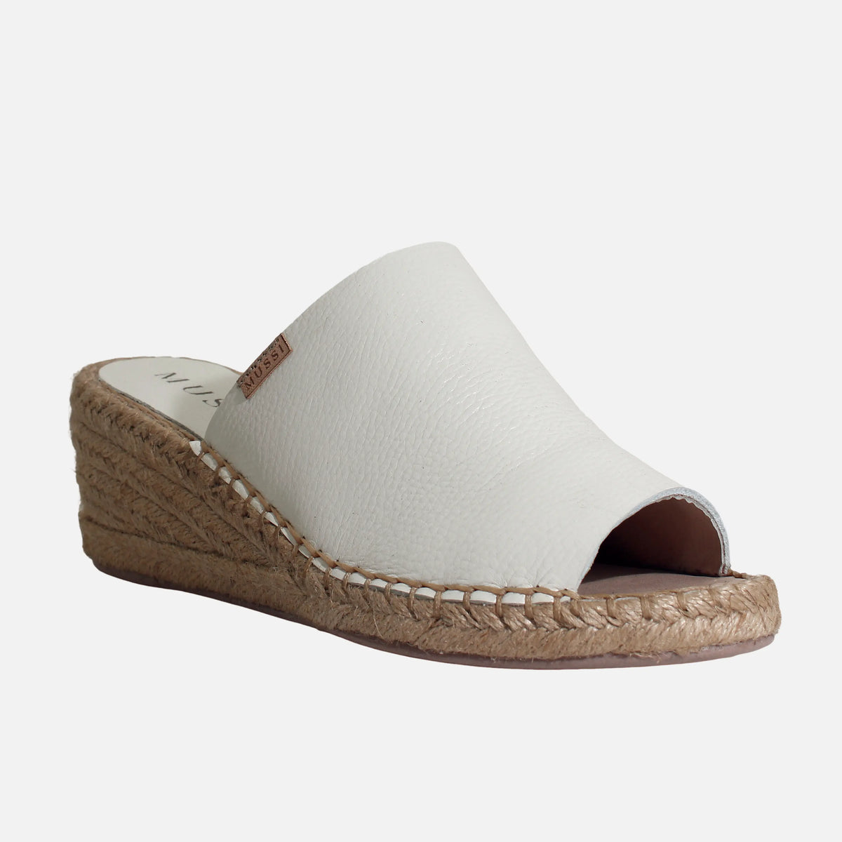 Sandalia espadrilla lyana de cuero para mujer - Hueso