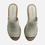 Sandalia espadrilla lyana de cuero para mujer - Hueso