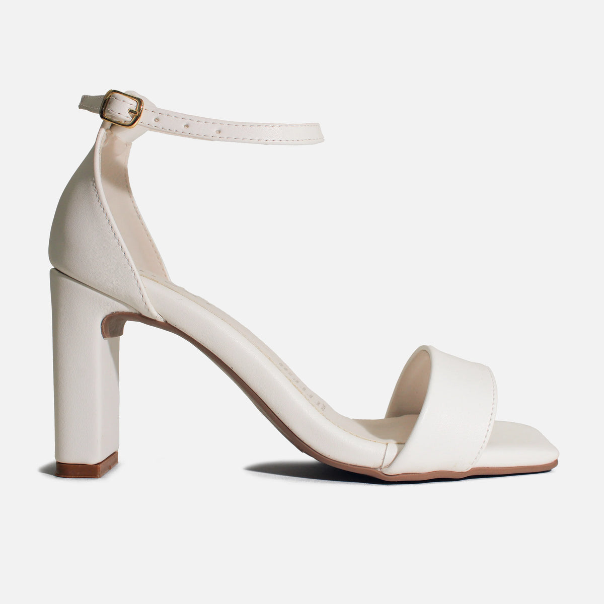 Sandalia tacon ivory de sintético para mujer - Blanco