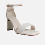 Sandalia tacon ivory de sintético para mujer - Blanco