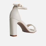 Sandalia tacon ivory de sintético para mujer - Blanco