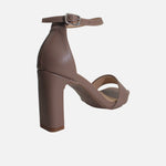 Sandalia tacon ivory de sintético para mujer - Taupe