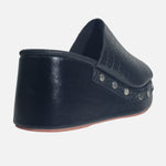 Sandalia plataforma dalia de cuero para mujer - Negro
