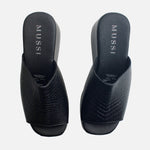Sandalia plataforma dalia de cuero para mujer - Negro