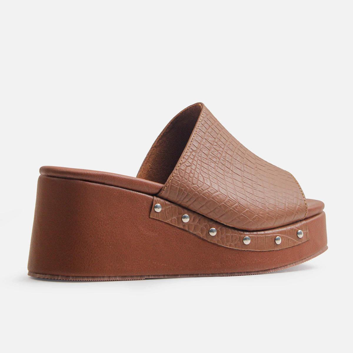 Sandalia plataforma dalia de cuero para mujer - Miel