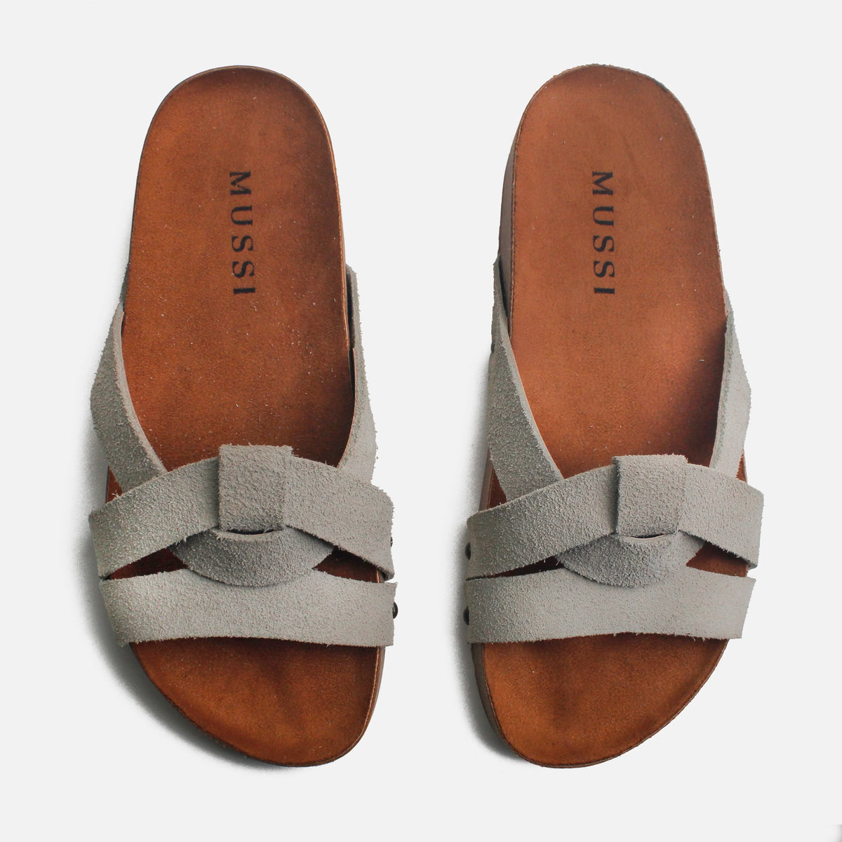 Sandalia plana izar de cuero para mujer - Hueso