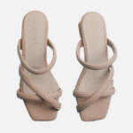 Sandalia tacon jasmine de sintético para mujer - Hueso