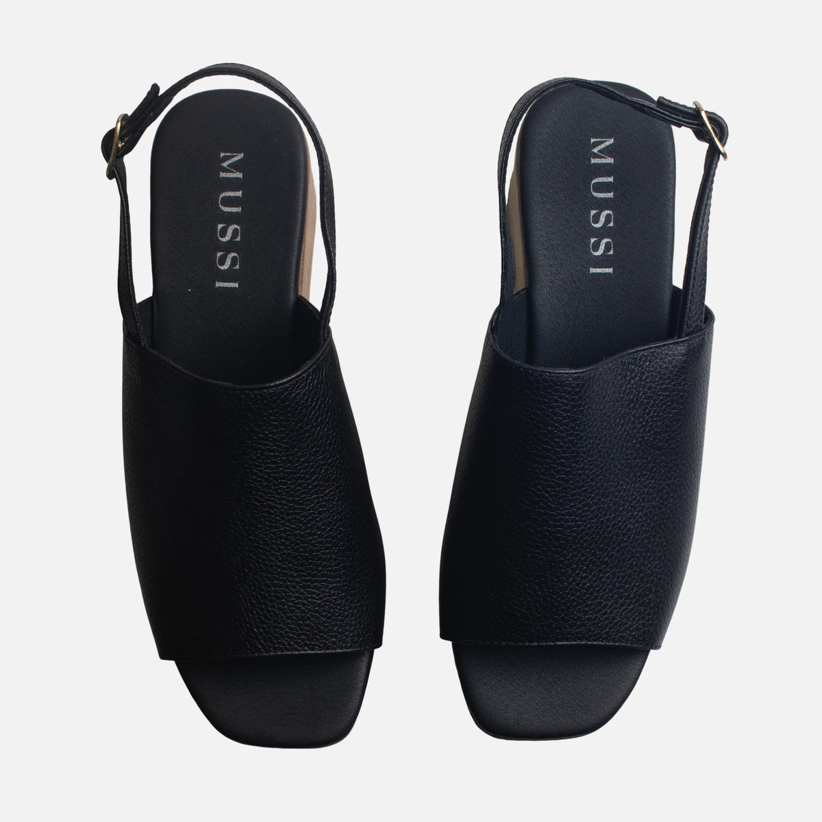 Sandalia plataforma hazel de cuero para mujer - Negro