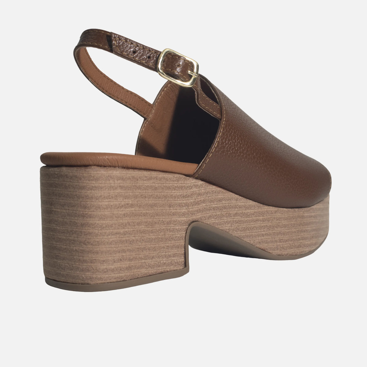 Sandalia plataforma hazel de cuero para mujer - Miel